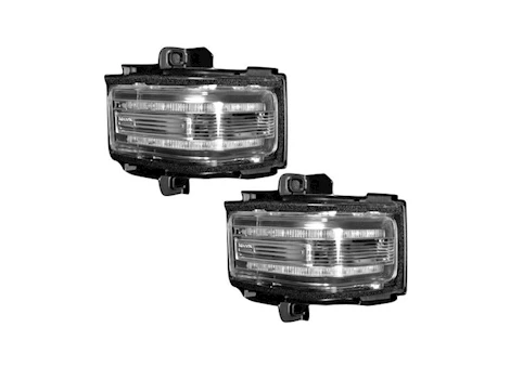 Recon Truck Accessories 17-c f250/f350/f450 sd side mirror lens w/amb led run light/flash led ts/white led spot light Main Image