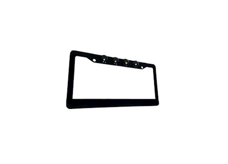 Recon Truck Accessories Black aluminum license plate frame with four 6000k xml cree led reverse lights Main Image