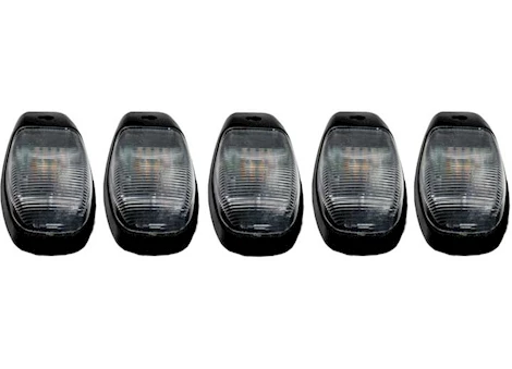 Recon Truck Accessories 19-c ram 2500/3500(5pc set)clear cab roof light lens with amber leds Main Image