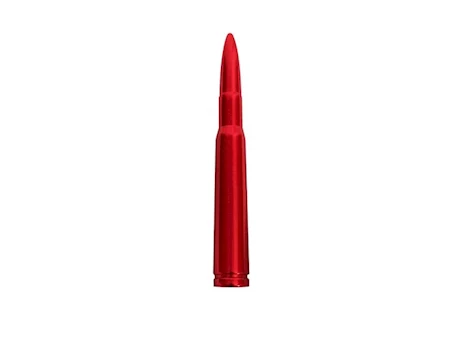 Recon Truck Accessories .50 CAL BULLET SHAPED EXTENDED RANGE ALUMINUM 8IN SHORTY ANTENNA RED