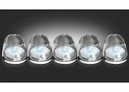 Recon Truck Accessories 03-14 ram 2500/3500 5pc clear cab roof light lens w/ white leds-complete kit w/ wiring & hardware