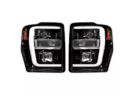 Recon Truck Accessories 08-10 f250/f350/f450/f550 projector headlights w/high power oled halos/drl-smoked/black driv/pass