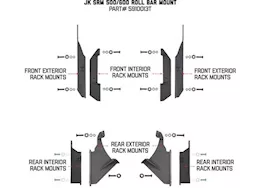 Go Rhino 07-18 wrangler jk mounts to roof and roll bars black mount kits
