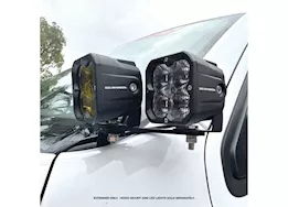 Go Rhino Universal xe hood light mount dogbone bracket textured black