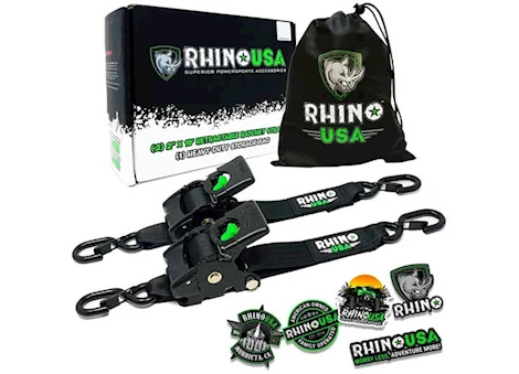 Rhino USA 2IN X 10FT RETRACTABLE RATCHET STRAP (2-PACK)