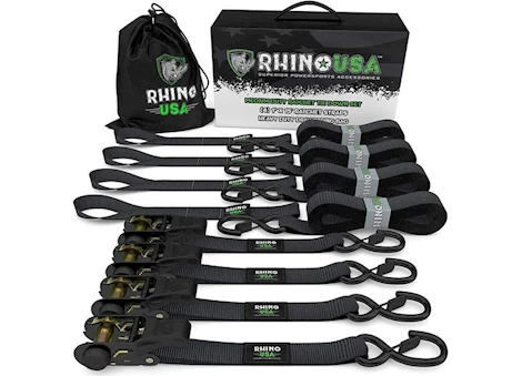 Rhino USA 1in x 15ft ratchet tie-down set (4-pack) Main Image