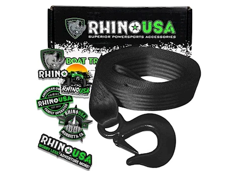 Rhino USA 2INX 20FT BOAT WINCH STRAP W/HOOK