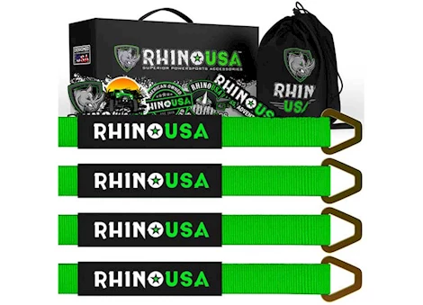 Rhino USA Axle tie-down straps 2in x 38in (4-pack) green Main Image