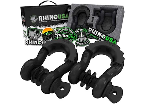 Rhino USA 3/4in d-ring shackle set (2-pack) matte black Main Image
