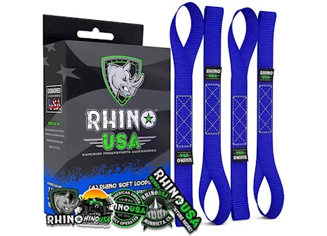 Rhino USA SOFT LOOPS MOTORCYCLE TIE-DOWN SET 1.7IN X 17IN (4-PACK) BLUE
