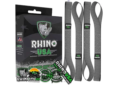 Rhino USA Soft loops motorcycle tie-down set 1.7in x 17in (4-pack) gray Main Image
