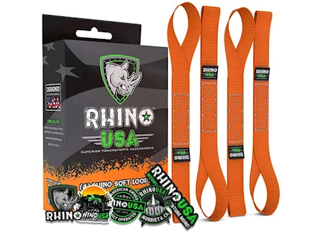Rhino USA Soft loops motorcycle tie-down set 1.7in x 17in (4-pack) orange Main Image