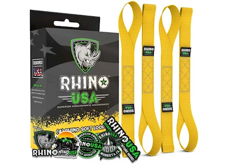 Rhino USA Soft loops motorcycle tie-down set 1.7in x 17in (4-pack) yellow Main Image