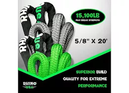 Rhino USA 5/8in x 20ft kinetic energy recovery rope green
