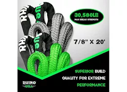 Rhino USA 7/8in x 20ft kinetic energy recovery rope green