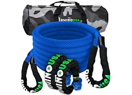Rhino USA 7/8in x 30ft kinetic rope recovery kit w/soft shackles blue