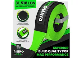 Rhino USA Recovery tow strap 3in x 30ft green