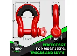 Rhino USA 3/4in d-ring shackle set (2-pack) black