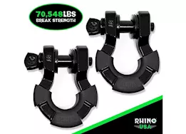 Rhino USA 8 ton recovery super shackle 2 pck black