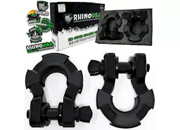 Rhino USA 8 ton super shackle w/isolators (2-pack) matte black