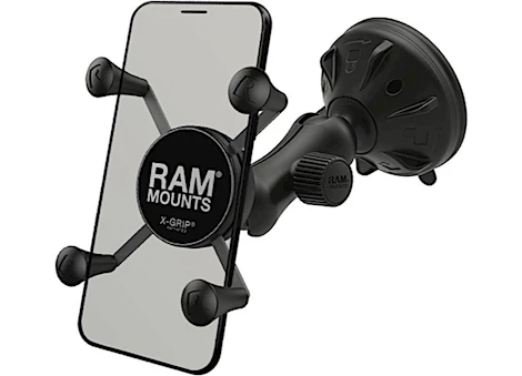 RAM MOUNTS X-GRIP PHONE MOUNT W/ RAM MOUNTS TWIST-LOCK LOW PROFILE SUCTION BASE