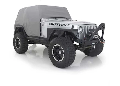 Smittybilt 92-06 wrangler yj/tj water-resistant cab cover w/door flaps; gray Main Image