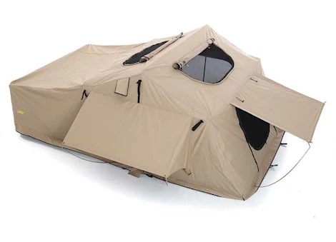 Smittybilt Overlander xl roof top tent w/sliding ladder; coyote tan; folder w/bedding; 12v socket; sleeps 3-4 Main Image