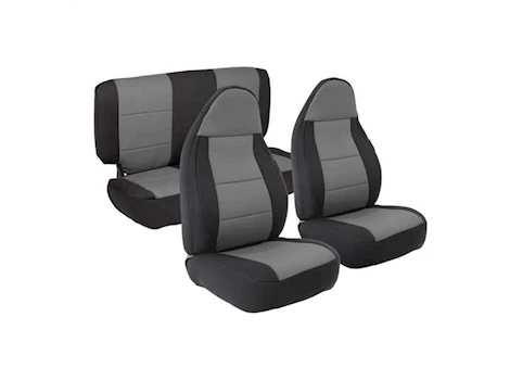 Smittybilt 97-02 tj neoprene front and rear seat cover set; black/gray Main Image