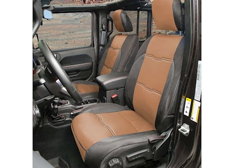 Smittybilt 18-c wrangler jl 2dr gen2 neoprene front/rear seat cover; tan/black Main Image