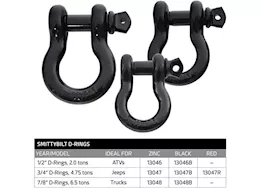 Smittybilt D-ring - 1/2in - 2 ton rating - black