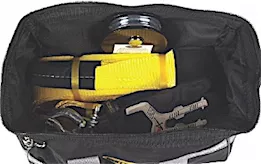 Smittybilt Premium winch accessory bag; inc recovery chain, 30ft tow strap,18k snatch block, d-ring shackles