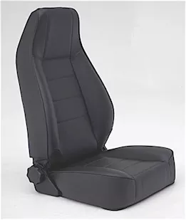 Smittybilt 76-18 cj & wrangler cj/yj/tj/lj seat - front - factory style replacement w/ recliner - vinyl black
