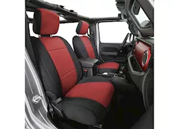 Smittybilt 18-c wrangler jl 4dr neoprene front and rear seat cover set; black/red