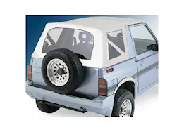 Smittybilt 86-94 sidekick/geo tracker replacement soft top w/clear windows & no upr doors; vinyl white