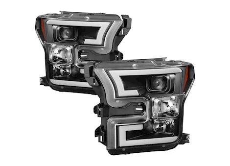 Spyder Automotive 15-17 F150 PROJECTOR HEADLIGHTS-LIGHT BAR DRL LED-BLACK DRIVER/PASSENGER