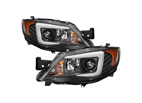 Spyder Automotive 08-14 subaru impreza wrx projector headlights-halogen model only-light bar drl-black Main Image