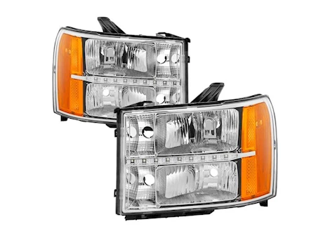 Spyder Automotive 07-13 sierra headlights with daytime led running light-chrome drive/pass Main Image