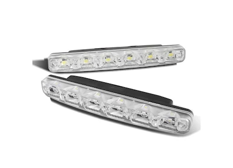 Spyder Automotive G2 universal  drl 6 white led x 0.5w day time running lights - clear Main Image