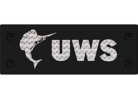 UWS/United Welding Services REPLACEMENT RIVET-ON BLACK UWS LOGO BADGE