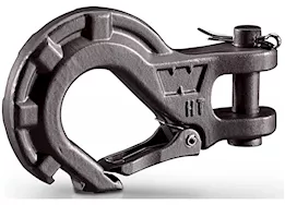Warn Epic winch hook is constructed of forged steel, with durable corrosion-resistant e-coat finish