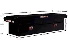 Weatherguard Saddle box, steel, full low profile, gloss black, 11.0 cu ft