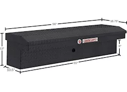 Weatherguard 56in low profile lo-side box, aluminum, gloss black, 4.0 cu ft