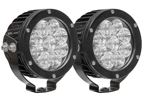 Westin Automotive Axis led auxiliary light 4.75in flood w/3w osram (set of 2) black (wiring harness & brackets incl) Main Image
