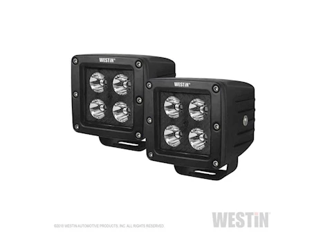 Westin Automotive Set of(2)3.2 in. x 3 in. 5w cree flood beam w/blk faceplate blk hyperq b-force l Main Image