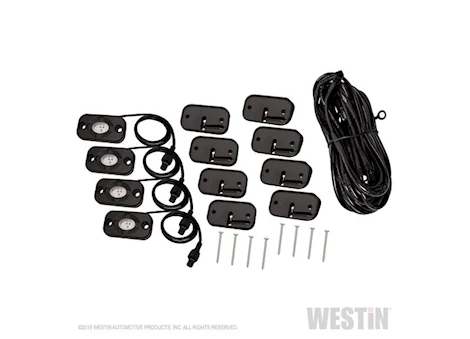 Westin Automotive Includes qty 4 lights, 14 feet 9 inches long wiring harness and switch. blk led Main Image