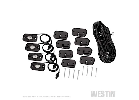 Westin Automotive 07-c wrangler/18-c wrangler jl black led rock light kit Main Image