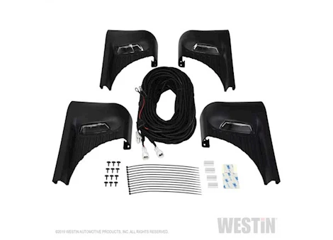 Westin Automotive Includes 4 led end cap lights/universal wiring harness w/magnetic sensor sg6 light kit blk Main Image