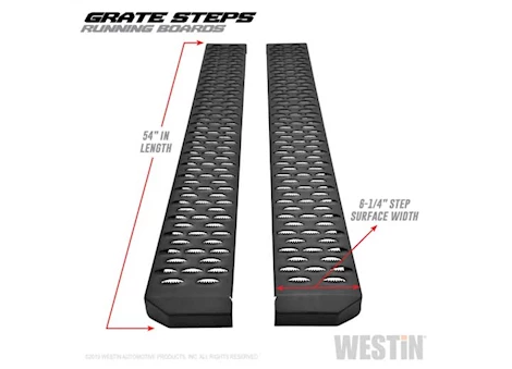 Westin Automotive Textured black running boards 54 inches textured black grate steps running board (brkt sold sep) Main Image