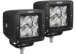 Westin Automotive Hyperq compact led (4) 5w cree 3 inch x 3 inch (set of 2) includes wiring harness with 2 connectors