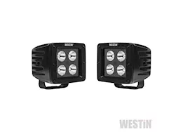 Westin Automotive Hyperq b-force led auxiliary light 3.2in x 3.0in spot w/5w cree,  black , harness & brackets incl